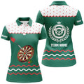Custom Personalized Green Darts Christmas Design Women's Polo Shirts S-5XL