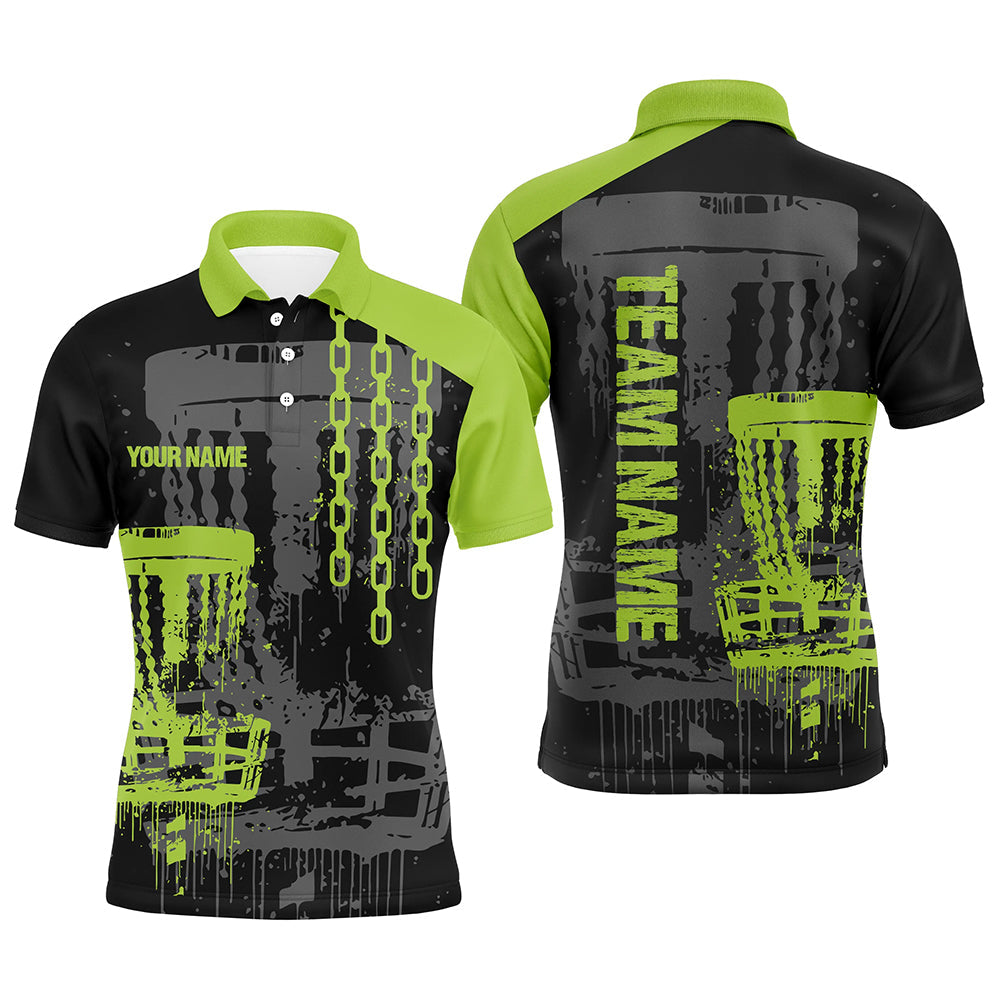 Customized Disc Golf Chain Black Green Retro Polo Shirt Men's Polo Shirt S-5XL