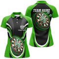 Custom Personalized Black Green Darts For Women's Polo Shirt S-5XL