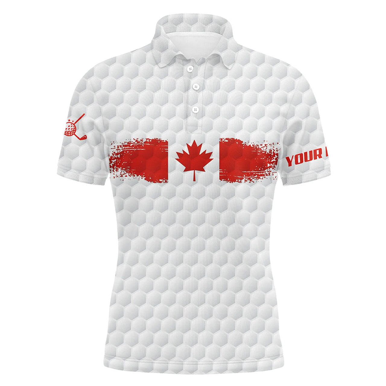 Retro Canadian Flag Custom Golf Shirt Patriotic White Men's Polo Shirt S-5XL