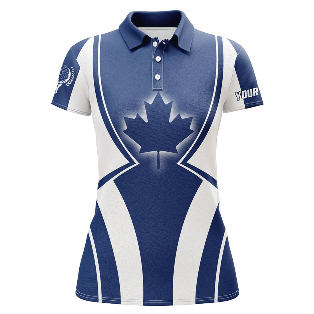 Custom Canada Maple Leaf Golf Shirt Blue Patriotic Gift Women's Polo Shirts S-5XL