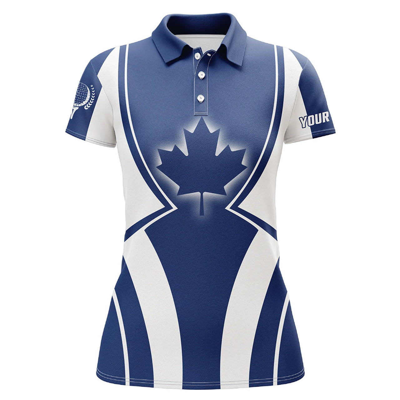 Custom Canada Maple Leaf Golf Shirt Blue Patriotic Gift Women's Polo Shirts S-5XL