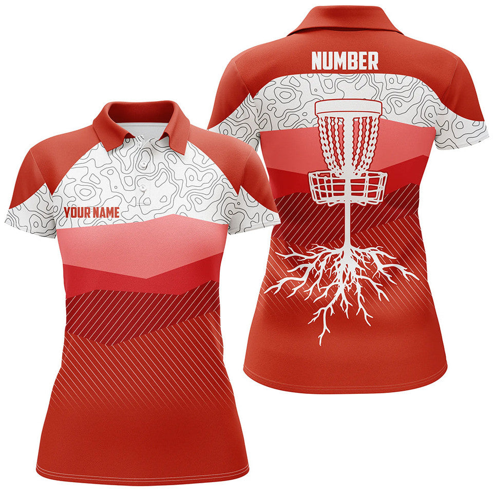 Custom Red Mountains Disc Golf Shirt Cool Gifts for Women's Polo Shirts S-5XL