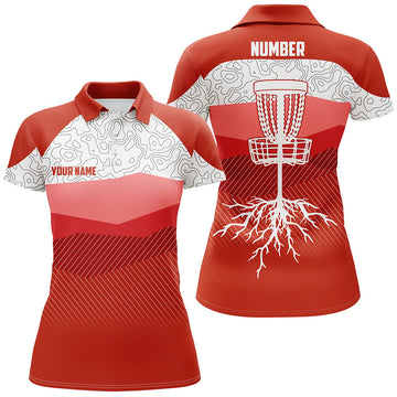 Custom Red Mountains Disc Golf Shirt Cool Gifts for Women's Polo Shirts S-5XL