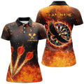 Custom Orange Fire Flame for Dart Players Eagle Darts Women's Polo Shirt S-5XL