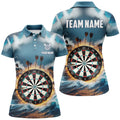 Custom Fire and Water Blue Darts for Stylish Design Women's Polo Shirts S-5XL