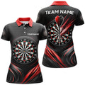 Custom Black and Red for Sports and Darts Women's Polo Shirts S-5XL