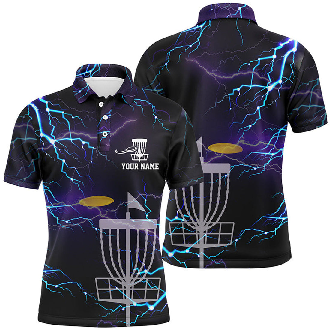 Custom Lightning Golf Polo Shirts for Men Best Golf Gifts Men's Polo Shirt S-5XL