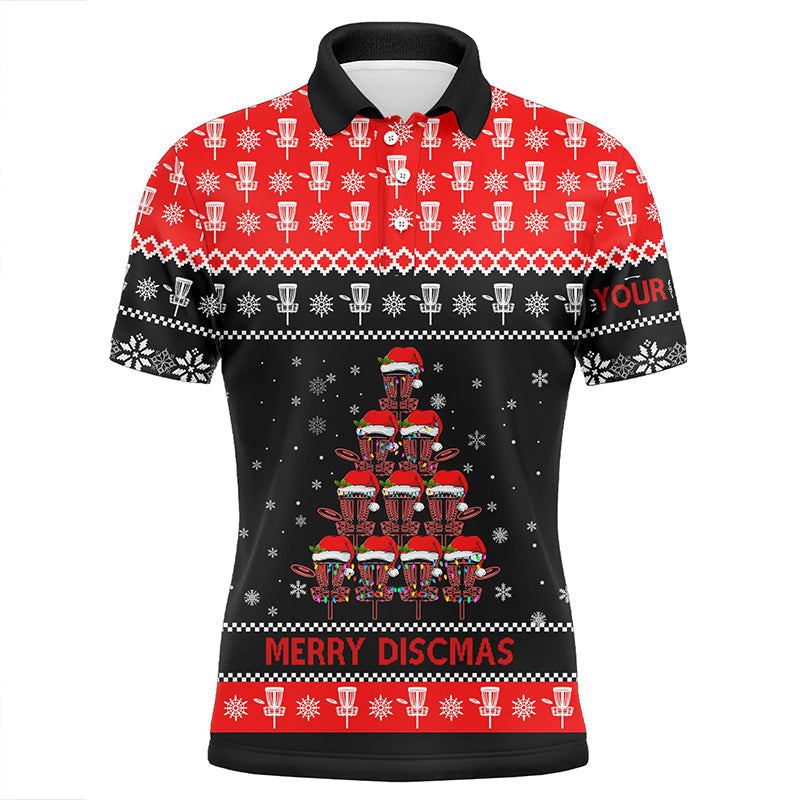 Merry Discmas Custom Christmas Disc Golf Shirt S-5XL Men's Polo Shirt