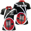 Customized Black Red Women's Disc Golf Polo Shirt Women's Polo Shirts S-5XL