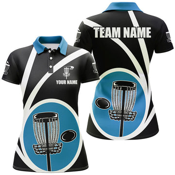 Customized Black Blue Cool Disc Golf Shirt Team Gift Women's Polo Shirts S-5XL