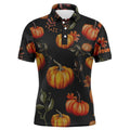 Watercolor Pumpkin Thanksgiving Golf Polo Shirt Fall Pattern Mens Polo Shirt S-5XL