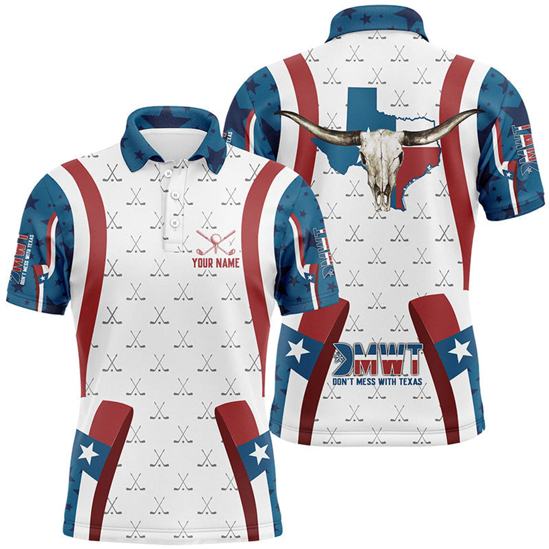 Custom Texas Golf Shirt Funny Patriotic Shirt for Men Men's Polo Shirt S-5XL