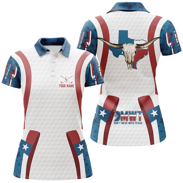 Custom Texas Golf Shirt with Name Funny Patriotic Ideas Women's Polo Shirts S-5XL