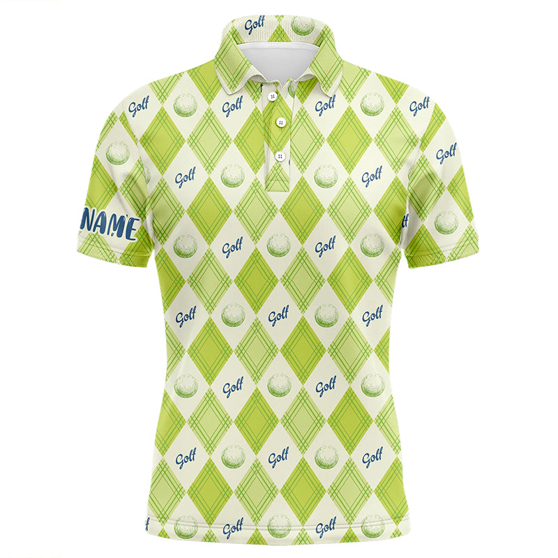 Golf Pattern Green Argyle Custom Mens Polo Shirt S-5XL