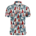 Grunge American Christmas Tree Red Blue Vintage Golf Men's Polo Shirt