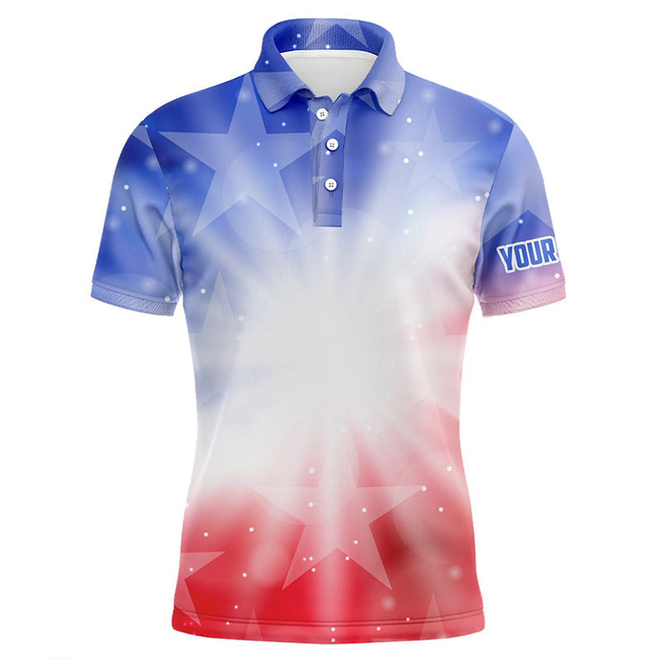 Cool Patriotic USA Golf Shirt Gradient American Flag Men's Polo Shirt S-5XL