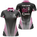 Custom Disc Golf Queen Black Pink Personalized Golf Gifts Women's Polo Shirts S-5XL