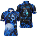 Custom Blue Skull Golf Polo Shirt for Men Men's Polo Shirt S-5XL