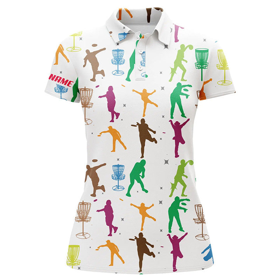 Custom Colorful Disc Golf Shirt for Women Unique Golf Gift Women's Polo Shirts S-5XL