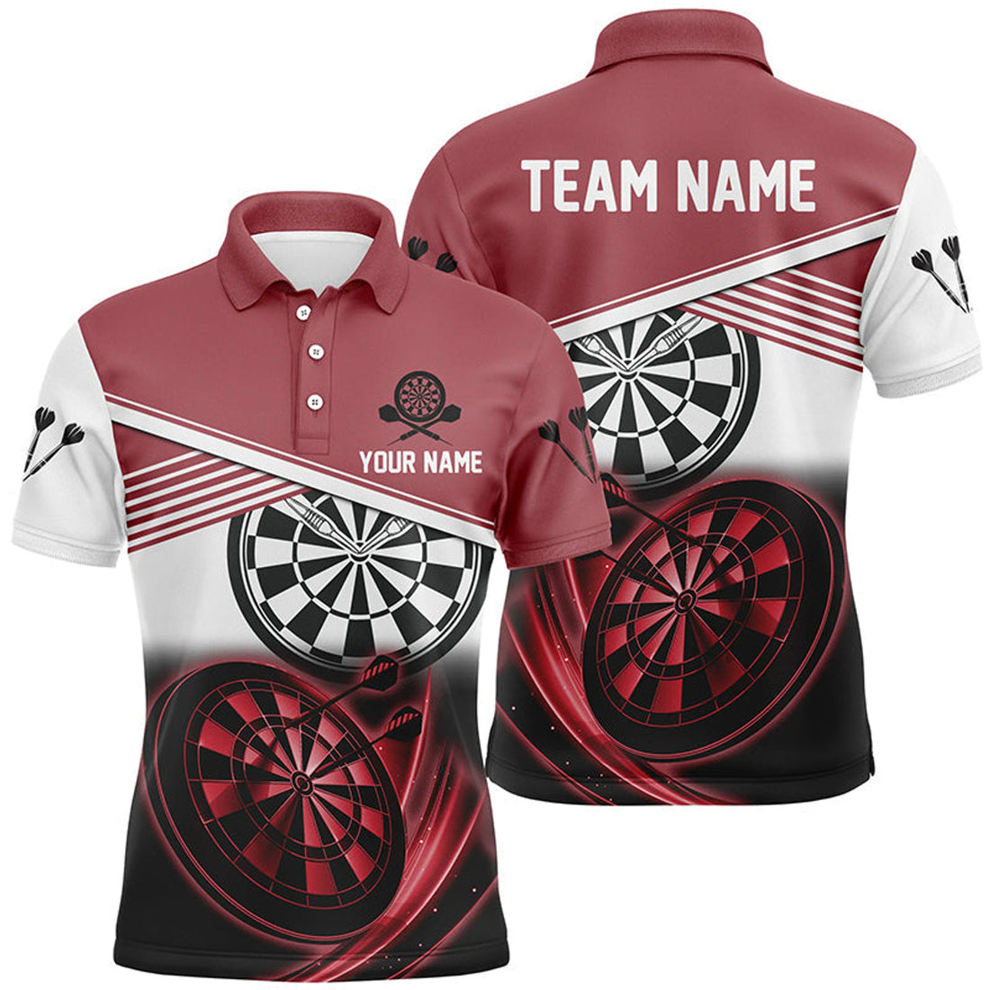 Personalized Red Black Darts Shirt Custom Team Jersey Men's Polo Shirt S-5XL