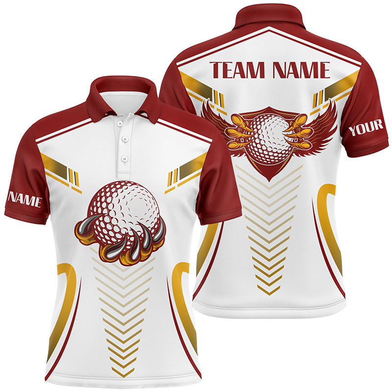 Eagle Golf Ball Custom Red Yellow Team Golf Shirt Men's Polo Shirt