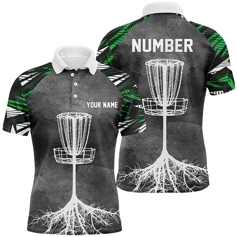 Grey Green Camo Custom Disc Golf Shirt for Men S-5XL Men's Polo Shirt S-5XL