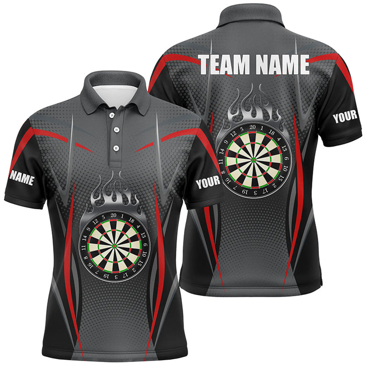 Custom-Red-Grey-Sports-Darts-Shirt-Men's-Polo-Shirt-S-5XL