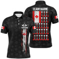 Retro Canada Flag Black Darts Custom Patriotic Men's Polo Shirt S-5XL
