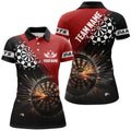Custom Black Red Darts Fire Personalized Custom Dart Women's Polo Shirts S-5XL