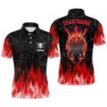 Custom Red Flame Skull Darts Shirt Cool Dart Jerseys Men's Polo Shirt S-5XL