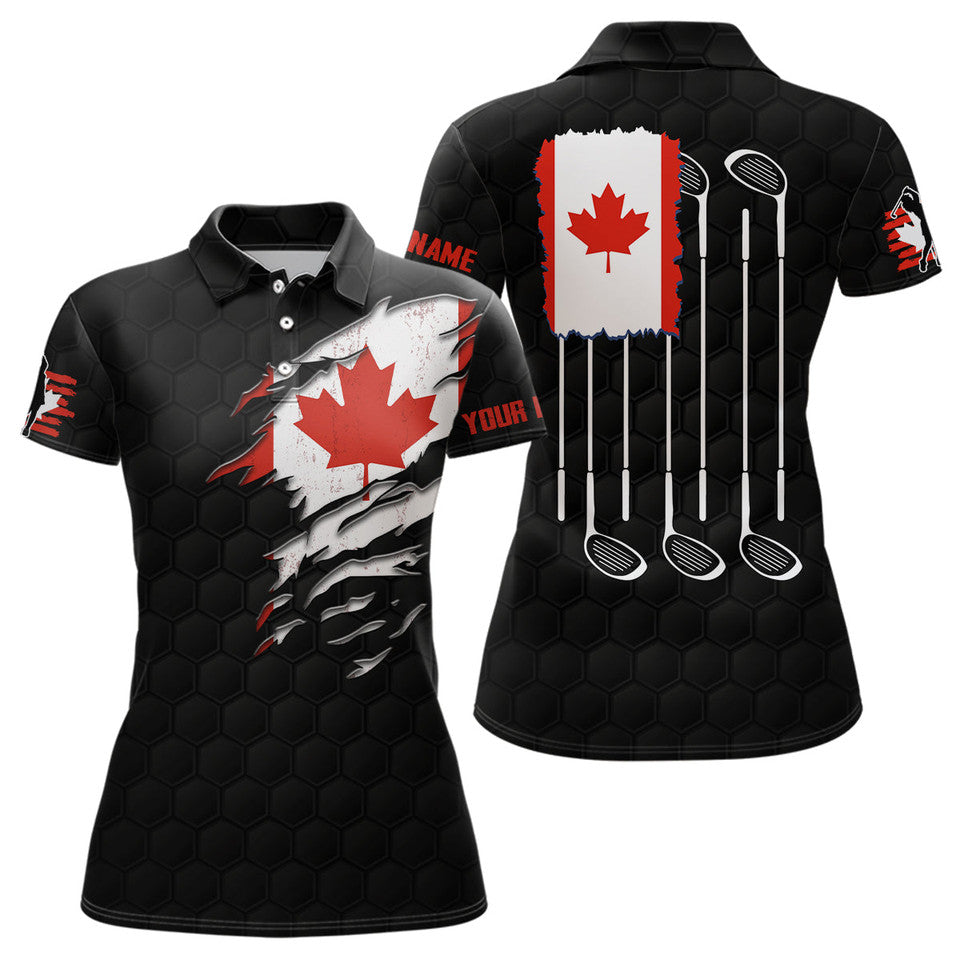Custom Canada Flag Golf Polo Shirt Red Maple Leaf Gifts Women's Polo Shirts S-5XL