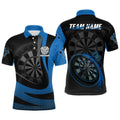 Custom Cool Darts Team Jersey Black Blue 3D Men's Polo Shirt S-5XL