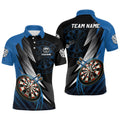 Personalized Black Blue Cool Darts Shirt Custom Team Jersey Men's Polo Shirt S-5XL