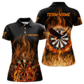 Custom Orange Fire Flame Eagle Women's Darts For Women's Polo Shirts S-5XL