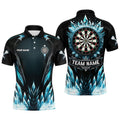 Custom Blue Ice Dartboard Cool Darts Shirt Men's Polo Shirt S-5XL