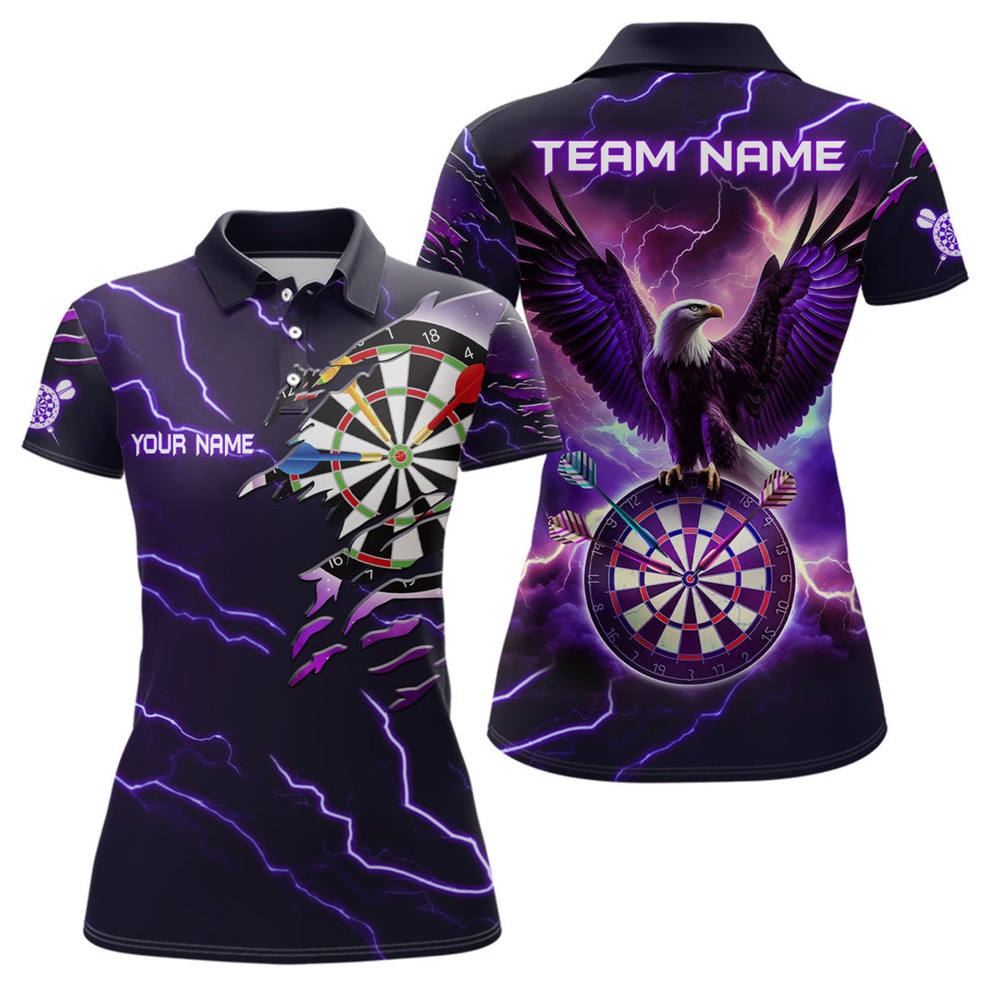 Custom Purple Eagle Darts Polo Shirt for Women's Polo Shirts S-5XL