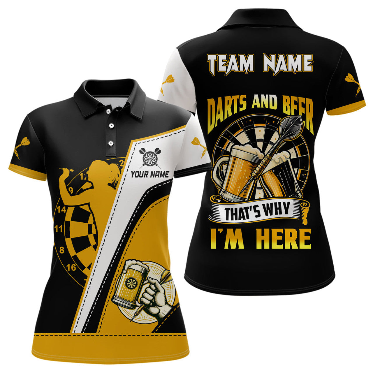 Custom Darts And Beer Polo Shirt For Women Women's Polo Shirts S-5XL