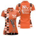 Custom Orange Skull Halloween Golf Gifts for Ladies Women's Polo Shirts S-5XL