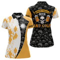 Custom Weekend Forecast Beer and Golf Skull Argyle Shirt Women's Polo Shirts S-5XL