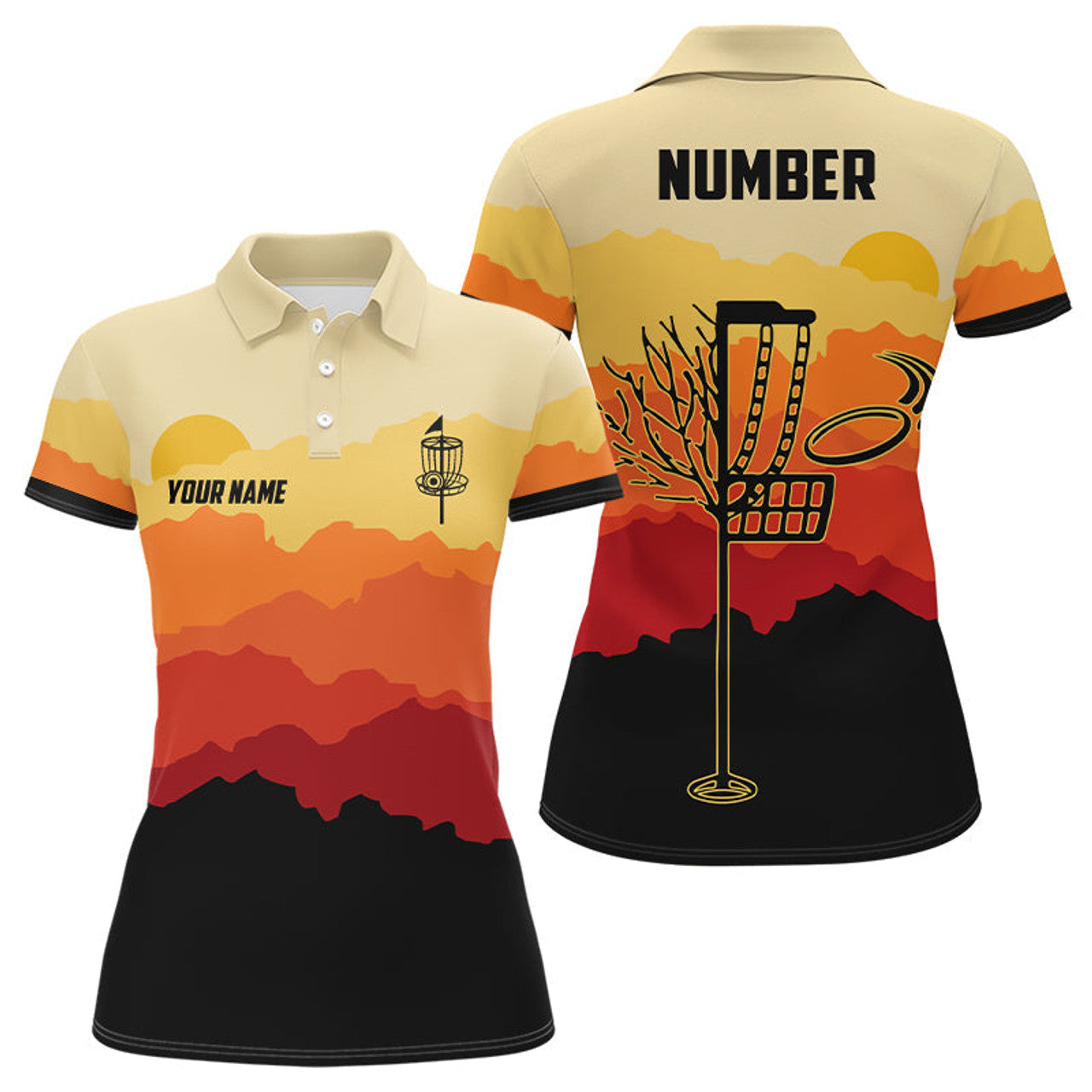 Custom Sunset Pattern Golf Polo Shirts for Golf Gifts Women's Polo Shirts S-5XL