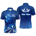 Custom Blue Fire Flame Star Cool Dart Shirt Personalized Men's Polo Shirt S-5XL