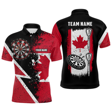 Custom Retro Canada Flag Patriotic Darts Shirt for Men Men's Polo Shirt S-5XL