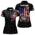 Custom Smoke American Flag Darts Patriotic For Women's Polo Shirts S-5XL