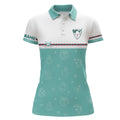 Custom Turquoise Xmas Golf Shirt Winter Holiday Gift For Women's Polo Shirts S-5XL