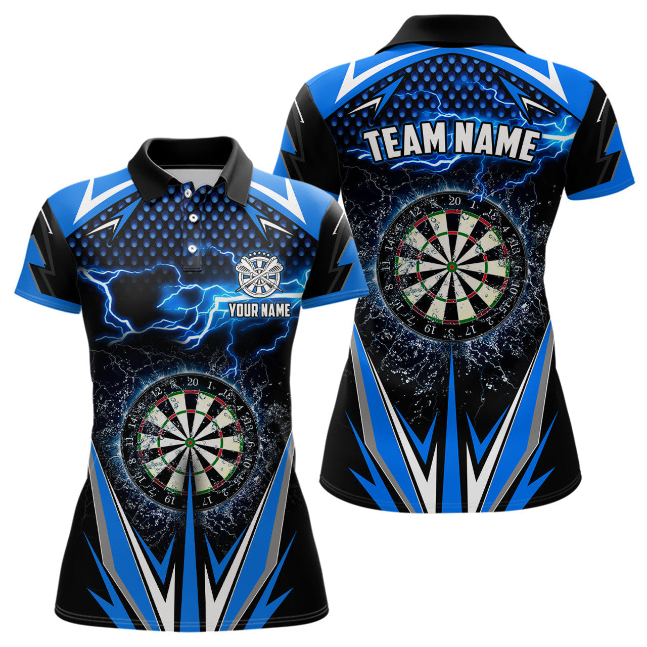 Custom Blue Thunder Lightning Darts Polo Shirt for Women's Polo Shirts S-5XL