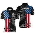 Custom American Flag Hive Pattern Patriotic Darts Jersey Men's Polo Shirt S-5XL