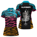 Custom Zebra Pattern Colorful Disc Golf Shirt Gift for Women's Polo Shirts S-5XL
