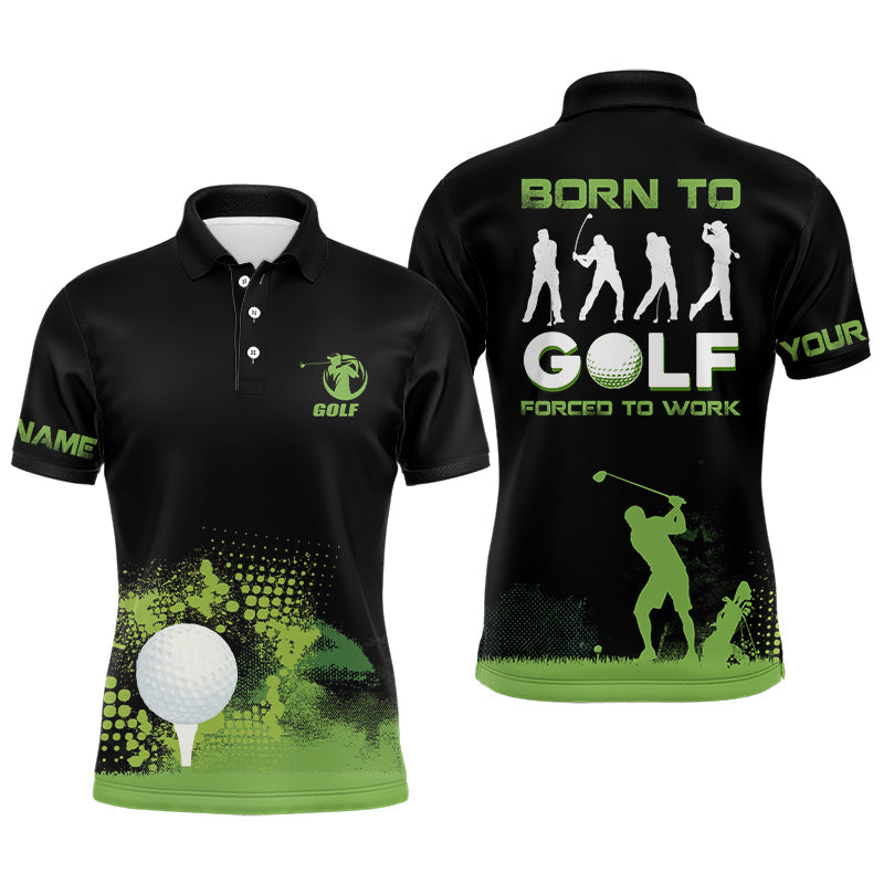 Grunge Graphic Green Wet Paint Black Golf Mens Polo Shirt S-5XL