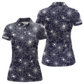 Custom Spooky Spiders Cobweb Navy Halloween Golf Shirt Women's Polo Shirts S-5XL